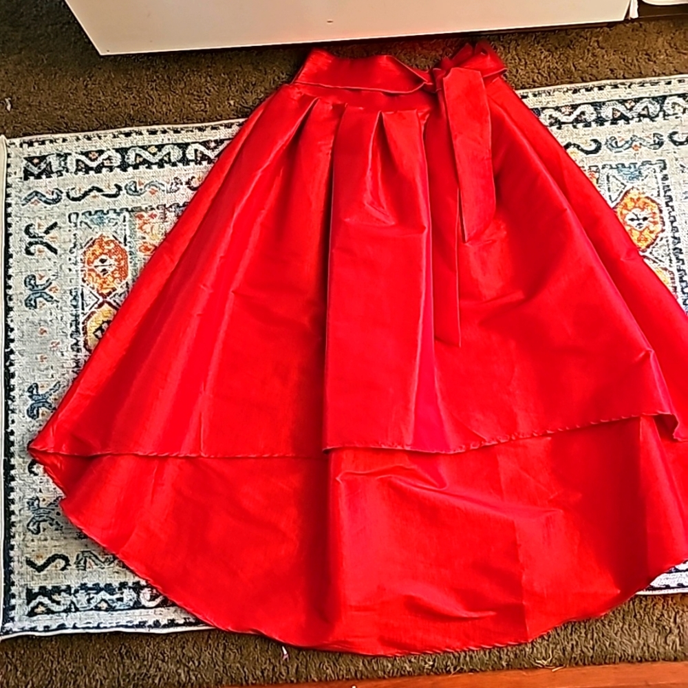 Red mullet high waist skirt